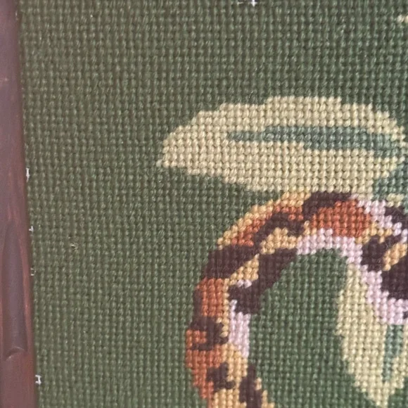 Vintage Stalking Jaguar Needlepoint Wall Art Hanging Framed - Picture 6 of 9